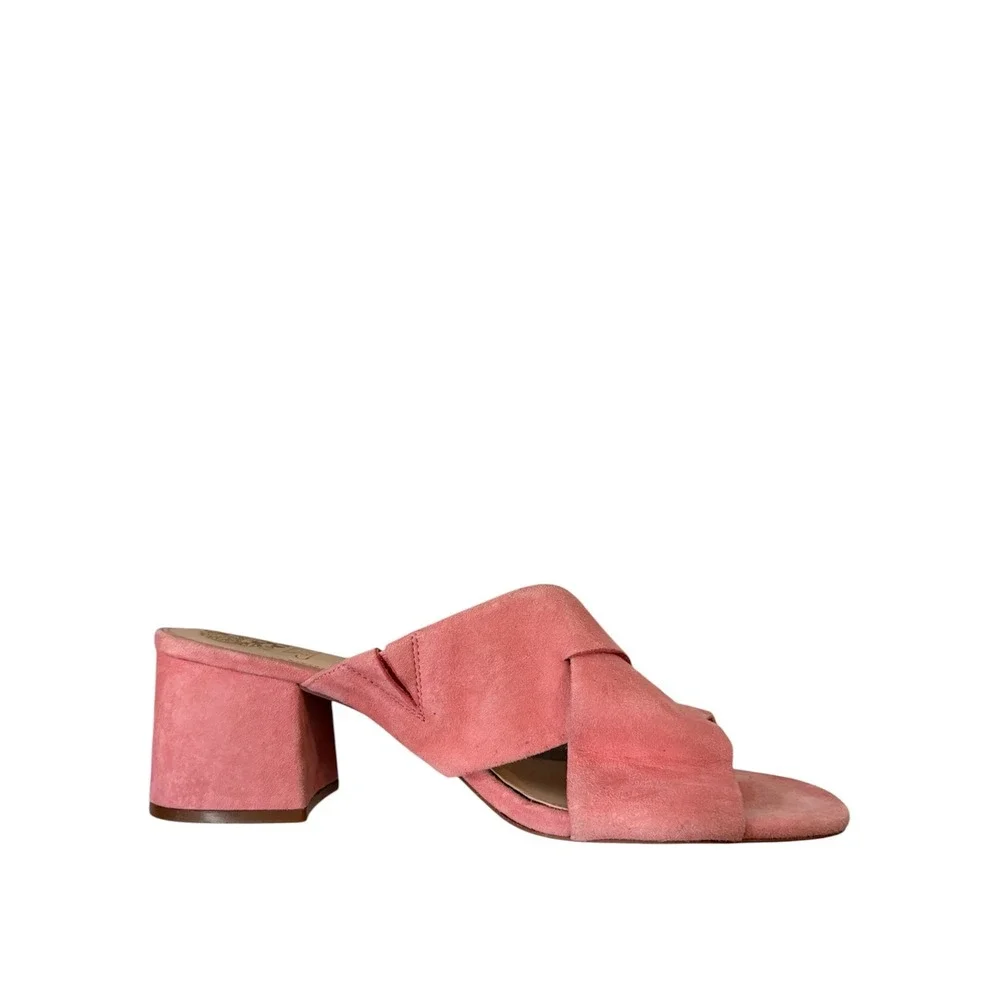 Vince Camuto Pink Stania Leather Sandals Women's 10 Chic Preppy Casual Vacation